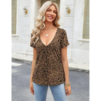 Zeagoo Sexy Tops For Women Deep V Neck Shirts Summer Low Cut Top Short Sleeve Tshirts Trendy Clothes Fashion Clothing
