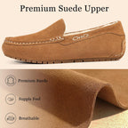 Kidmi Women'S Genuine Suede Moccasin Slippers Fluffy Cozy House Shoes With Soft Sole Indoor/Outdoor
