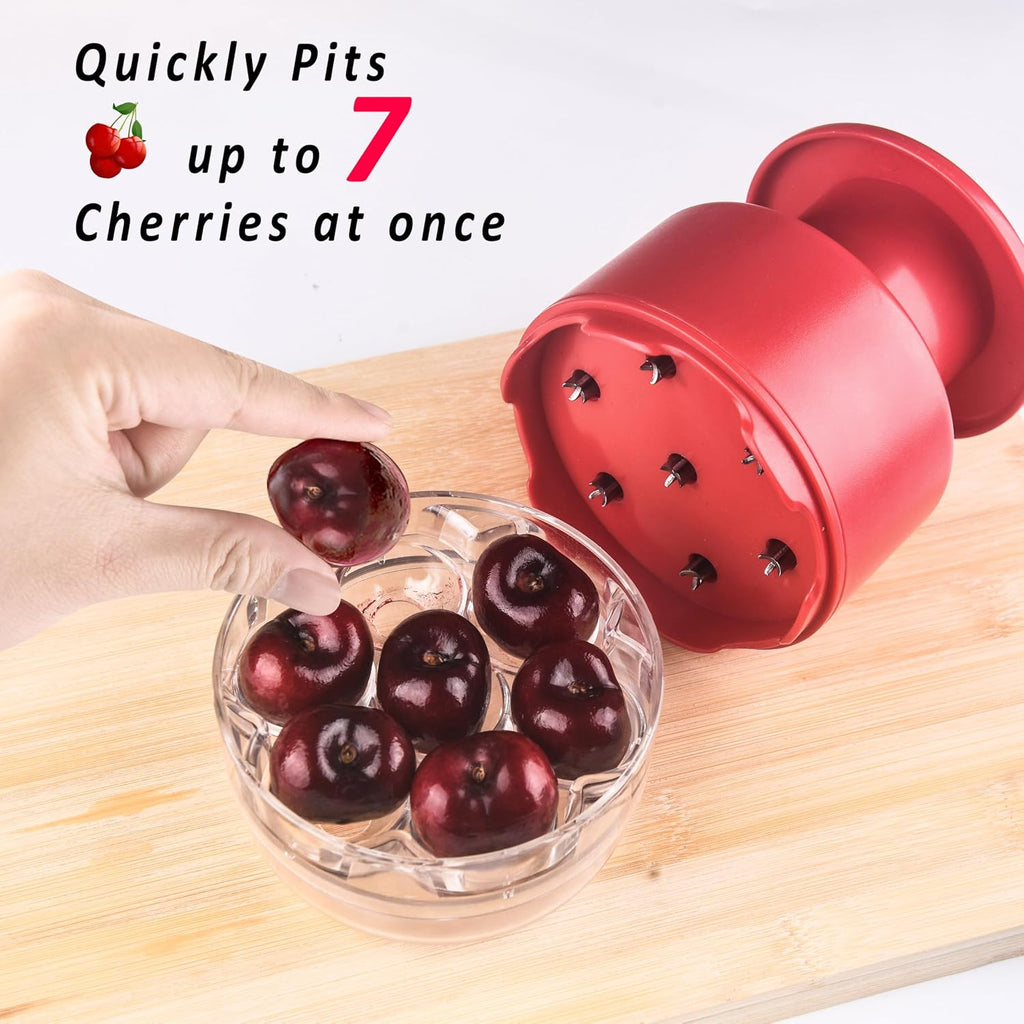 Cherry Pitter - Makmzoon Multi Cherries Corer Stainless Steel Pitter Tool Making Cherry Jam - 7 Cherries