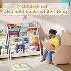 4-Tier Kids Bookshelf, Book Shelf For Kids Rooms,Book Rack For Kid With Four Deep Pockets,Nursery Bookshelves For Kid' Playroom, Toddler Bookshelf As A Children'S Gift