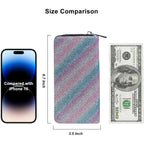 Double Zipper Wallet for Woman Clutch Purse with Cell Phone Holder for Smartphone/Card/Coin/Cash