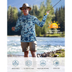 Fisheal Men'S Performance Fishing Hoodie Shirt - Upf 50+ Sun Protection Long Sleeve Thumbholes Shirts With Neck Gaiter