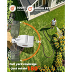 5/8 In 100Ft Retractable Garden Hose Reel With Any-Length Lock Slow Auto Rewind Heavy Duty Water Hose Reel With 9-Pattern Nozzle 180° Swivel Bracket Uv Resistant Wall Mounted Hose Reel For Outside