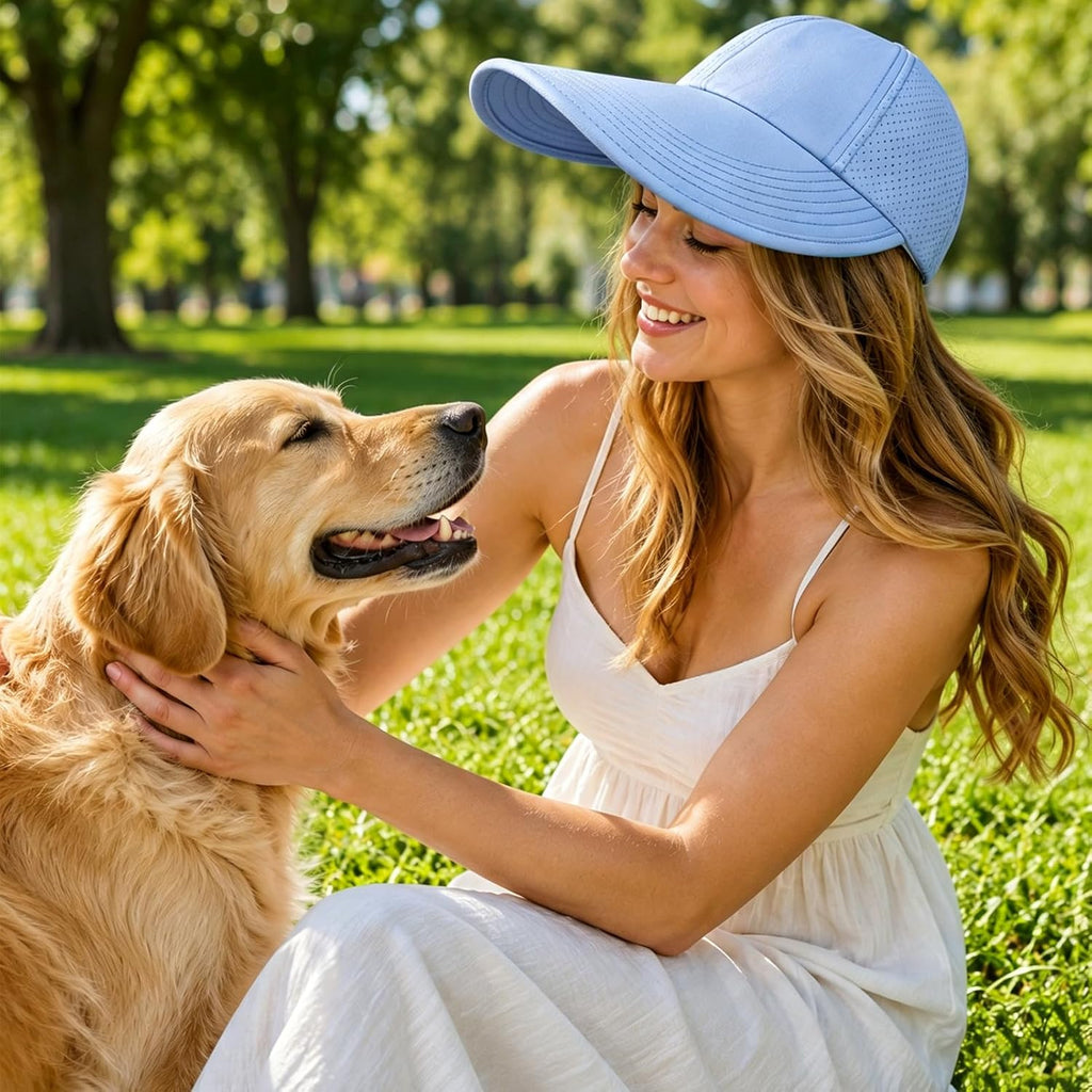 Large Wide Brim Criss Cross Ponytail Baseball Sun Hats For Women Mesh Quick Dry Outdoor Sports Travel Beach Cap