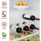 Ez Cozy Wine Rack, 4 Tier Water Bottle Organizer For Cabinet (12 Bottles) | Clear Freestanding Wine Bottle Holder For Cabinet, Fridge, Pantry, Wine Rack For Inside Cabinet, Refrigerator, Countertop