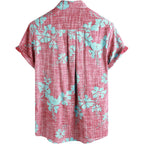 Vatpave Mens Front Pocket Hawaiian Shirts Casual Floral Shirts Short Sleeve Button Down Beach Tropical Shirts