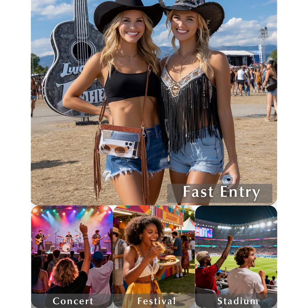 Clear Bag For Stadium Events, Stadium Approved Small Clear Purse For Women, Crossbody Bag For Concerts & Sports