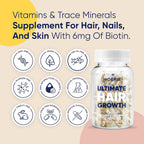Moerie Ultimate Hair Boost Supplements for Women & Men - Hair, Skin, Nails Vitamins with Biotin & Minerals for Hair Health - Thicker Hair - 60 Capsules