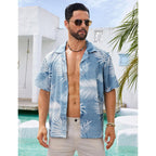 Men'S Hawaiian Shirts Short Sleeve Button Down Casual Shirts Summer Printed Tropical Floral Aloha Beach Shirts