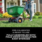 Scotts Turf Builder Edgeguard Dlx Broadcast Spreader For Seed, Fertilizer, Salt, Ice Melt, Holds Up To 15,000 Sq.Ft. Product, Green | Spreader For Lawn Fertilizer, Weed & Insect Control, Grass Seed, And Ice Melt, Holds Up To 15,000 Sq. Ft. Of Product