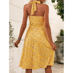 Huhot Women'S Summer Sundress Sleeveless Halter Neck Spring 2026 Floral With Pocket Elastic Waist Ruffle Mini Dresses