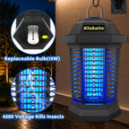 Bug Zapper Outdoor, Electric Mosquito Zapper, Fly Zapper Indoor Fly Traps, Mosquito Repellent Outdoor Patio & Backyard Covers 1/2 Acre, 4200V 3 Prong Plug, Abs Fireproof Plastic Outer