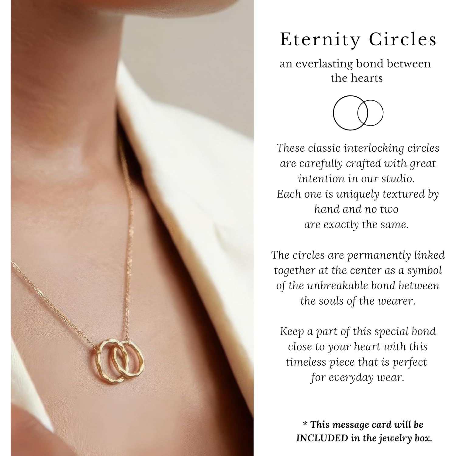 HOPE LOVE SHINE Baby Loss Memorial Silver Necklace for Women - Miscarriage Gifts For Mom - Infant Stillborn Baby Bereavement Remembrance Pregnancy Gift Jewelry - Mama of an Angel - 2 Linked Circles