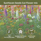Cut Flower Garden Seed Mix – 15,000+ Seeds – 1 Oz Extra Large Packet – Non-Gmo Flower Seeds – Zinnia, Cosmos, Larkspur, Calendula, Bishop’S Flower & More For Bouquets & Cutting Gardens