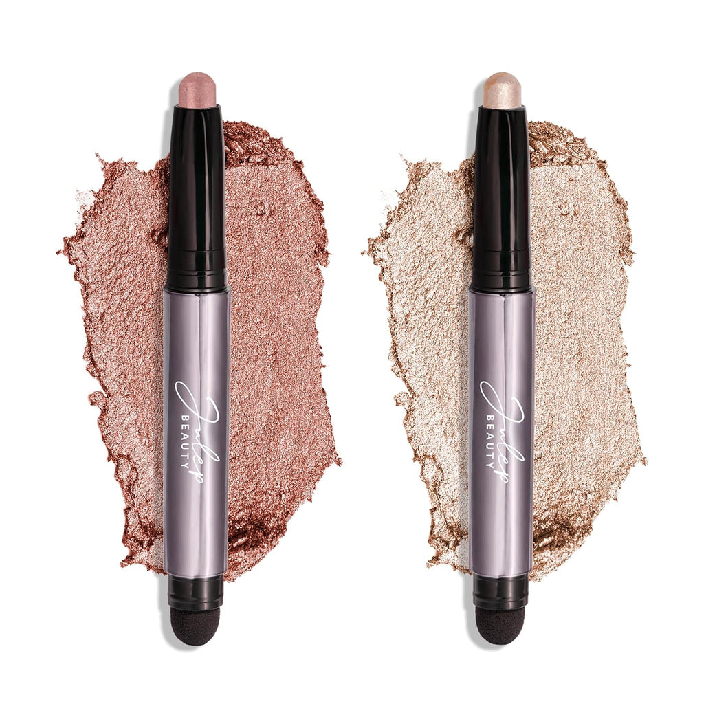 Julep Eyeshadow 101 Crème-To-Powder Waterproof Shadow Stick Duo – Long-Lasting, Crease-Proof, Easy Appy With Built-In Smudger - Pearl & Rose Shimmer