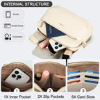 Crossbody Bag for Women Leather Purse Anti Theft Multi Pockets Wide Adjustable Strap Shoulder Handbag RFID Blocking