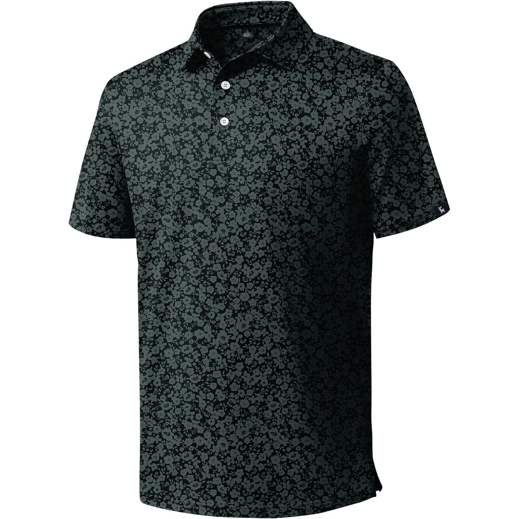 Zity Mens Print Polo Shirts Short Sleeve Moisture Wicking Shirts For Men Golf Tennis Daily Casual Collared T-Shirt