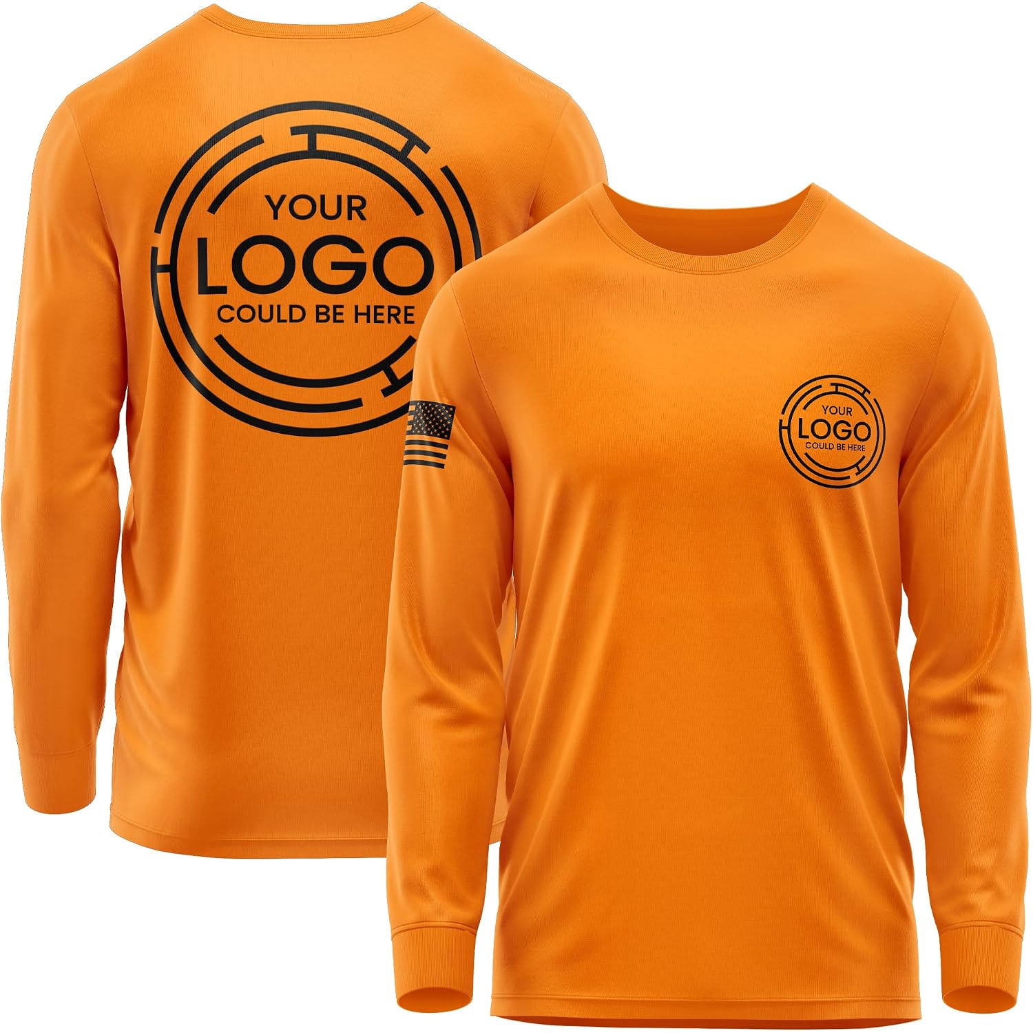 Custom Shirt For Men, Heavy Cotton Long Sleeve, Design Your Own Shirts, Customized T-Shirt Front & Back Black