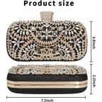 Covelin Women's Rhinestone Decorated Evening Bag, Tote Shoulder Crossbody Handbag with Chain