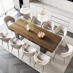 71-87 Inch Extendable Dining Room Table, Rustic Wooden Kitchen Table 6-10 | Sthouyn Expandable Dining Table, Farmhouse Rustic Style, Rectangular Wooden Top, Seats 6-10, Brown Kitchen Or Dining Room