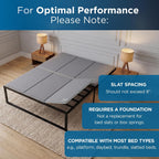 Original Bunkie Board Queen Size (60X80) - Non-Slip Breathable Bed Support Board For Slatted Bed Frame, Anti-Sag Under Bed Support, Noise Minimizing Bed Board