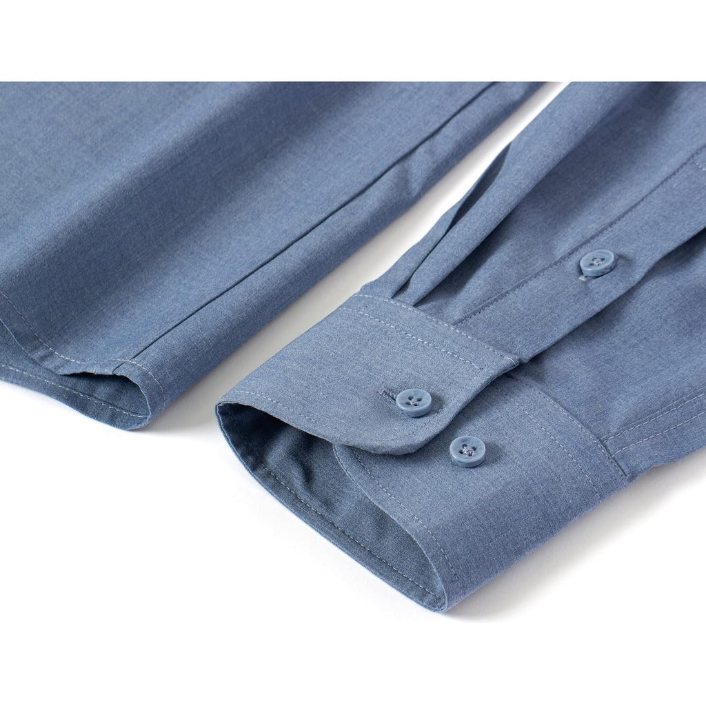 Men'S Dress Shirt Casual Regular Fit Stretch Solid Long Sleeve Button Up Shirts