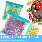10 Pack Dishwasher Safe Reusable Peva Food Storage Bags, Leak Proof Reusable Freezer Bags For Food Storage Home Organization Traval & Make-Up Bpa Free For Food Storage Home Bpa Free For Salad Fruit