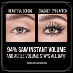 Charlotte Tilbury Exagger-Eyes Instant Volume Mascara Makeup – Volumizing, Lengthening, No‑Clump Mascara with 28‑Hour Smudge‑Proof & Flake‑Proof Wear – All Day Wear Formula