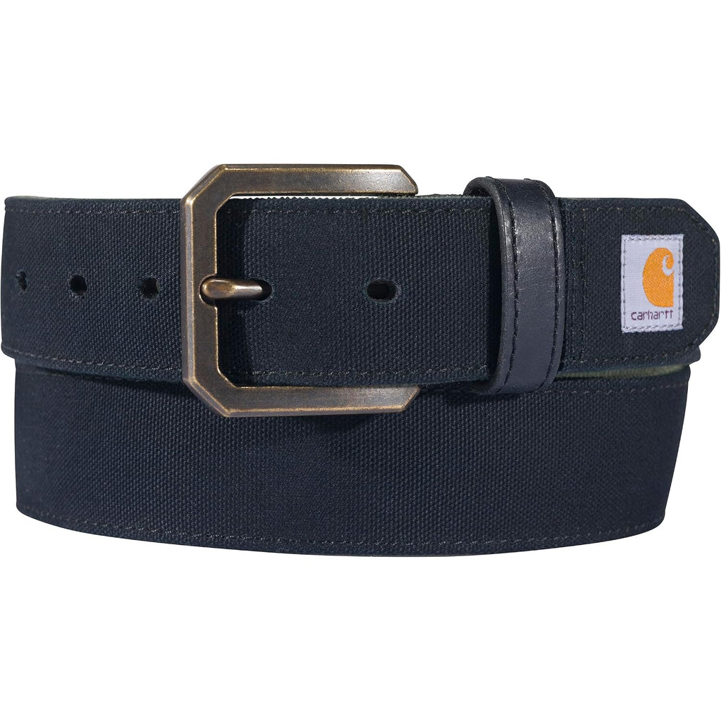 Carhartt Men'S Casual Rugged Canvas Duck Belt, W/Antique Brass Buckle And Contrast Curdoroy Backing