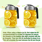 Mason Jar Pour Spout Lid Stainless Steel with Handle, Wide Mouth Pour Spout Flip Cap Lids for Mason Jars, Anticracking Leak Proof Seal Cover Airtight for Drinking Salad Dressing & Food Storing(2PCS)