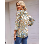 3/4 Length Sleeve Womens Tops Round Neck Casual Summer Tunic Tops Basic Tees Blouses Dressy T-Shirts Pleated Shirts