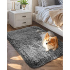 Ophanie Small Rug Upgrade Non Slip Throw Bedside Area Rugs, Fluffy Soft Grey Mini Bedroom Carpet, Affordable Door Entryway Indoor Inside Front Entrance Dog 2X3 Mat, Home Decor Aesthetic, Nursery