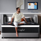 Queen Mattress 12 Inch, Cooling Hybrid Bed In A Box, 7-Zones Individual Pocket Spring, Mattress Queen For Back Pain Relief & Motion Isolation, Fiberglass-Free, Certipur-Us, 365-Night Trial