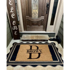 Scalloped Easy Jute 3x5 Outdoor Rug, Washable Rugs for Entryway Black Front Door Mat, Farmhouse Neutral Non Slip Indoor Carpet for Patio Living Room Backyard