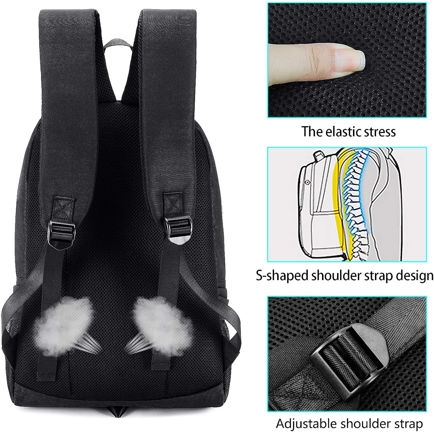 Mcwth Shark Backpacks For Teen Boys, Cool Kids Backpack For School Bookbags (Glow)