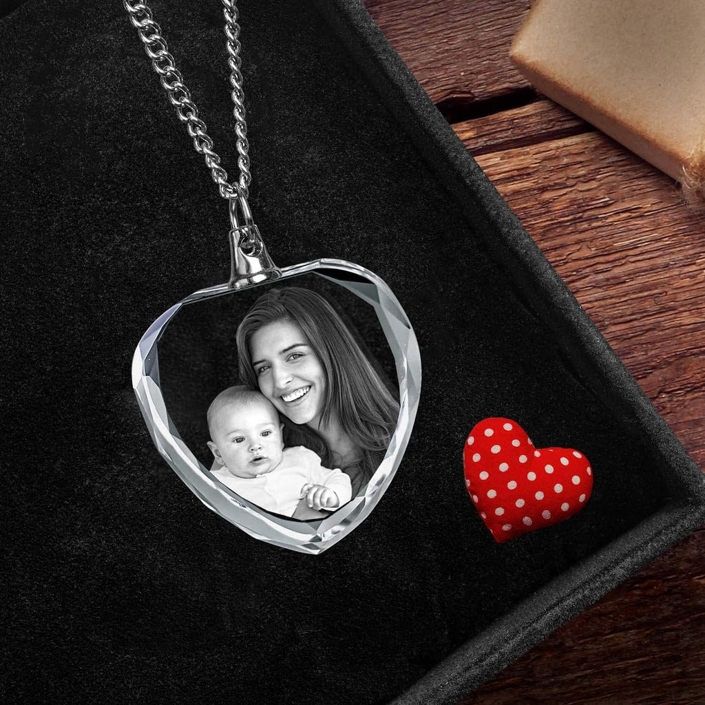 ArtPix 3D Crystal Photo, Personalized Necklace Gift, Custom Mothers Day Gifts for Mom, Women, Wife