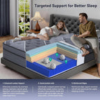 Full Mattress 12 Inch, Luxury Hotel-Level Cooling Hybrid Mattress In A Box
