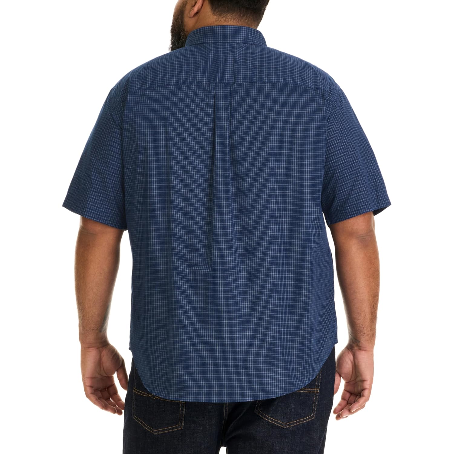 Van Heusen Men'S Big And Tall Wrinkle Free Short Sleeve Button Down Shirt, No-Tuck Length, Comfortable Stretch Fabric