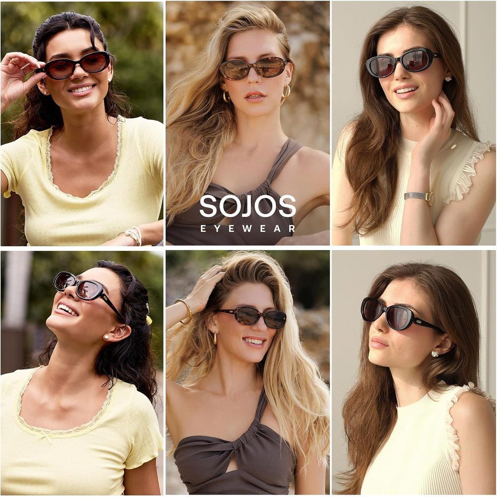 Sojos Retro Oval Polarized Sunglasses For Women Men Big Vintage 90S Style Womens Mens Sunnies Sj2369
