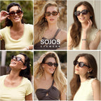 Sojos Retro Oval Polarized Sunglasses For Women Men Big Vintage 90S Style Womens Mens Sunnies Sj2369