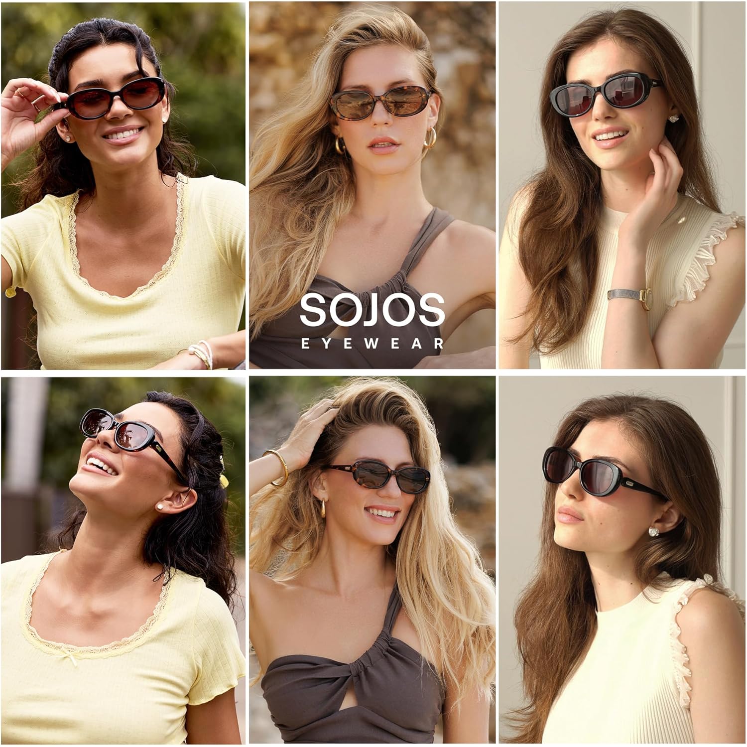 SOJOS Retro Oval Polarized Sunglasses for Women Men Vintage 90s Style Womens Mens Sunnies Sun Glasses SJ2369