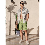 Comdecevis Men'S Linen Shorts Casual Elastic Waist Drawstring Summer Beach Vacation Yoga Golf Shorts With Pockets