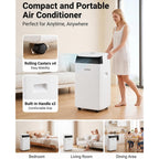 14,000 Btu Portable Air Conditioners, Cools Large Room Up To 700 Sq.Ft, 3-In-1 Ac Unit With Dehumidifier & Fan, Remote Control, Quiet Sleep Mode, Energy Efficient For Home Office Garage