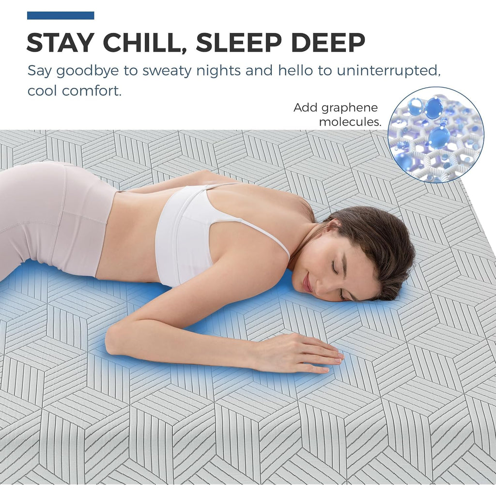 Fathom Medium Queen Mattress 12 Inch Memory Foam Mattress Queen Size Bed In A Box For Back Pain Relief And Cool Sleep With Gel Foam And Removeable Fiberglass Free Cover, Certipur-Us Certified