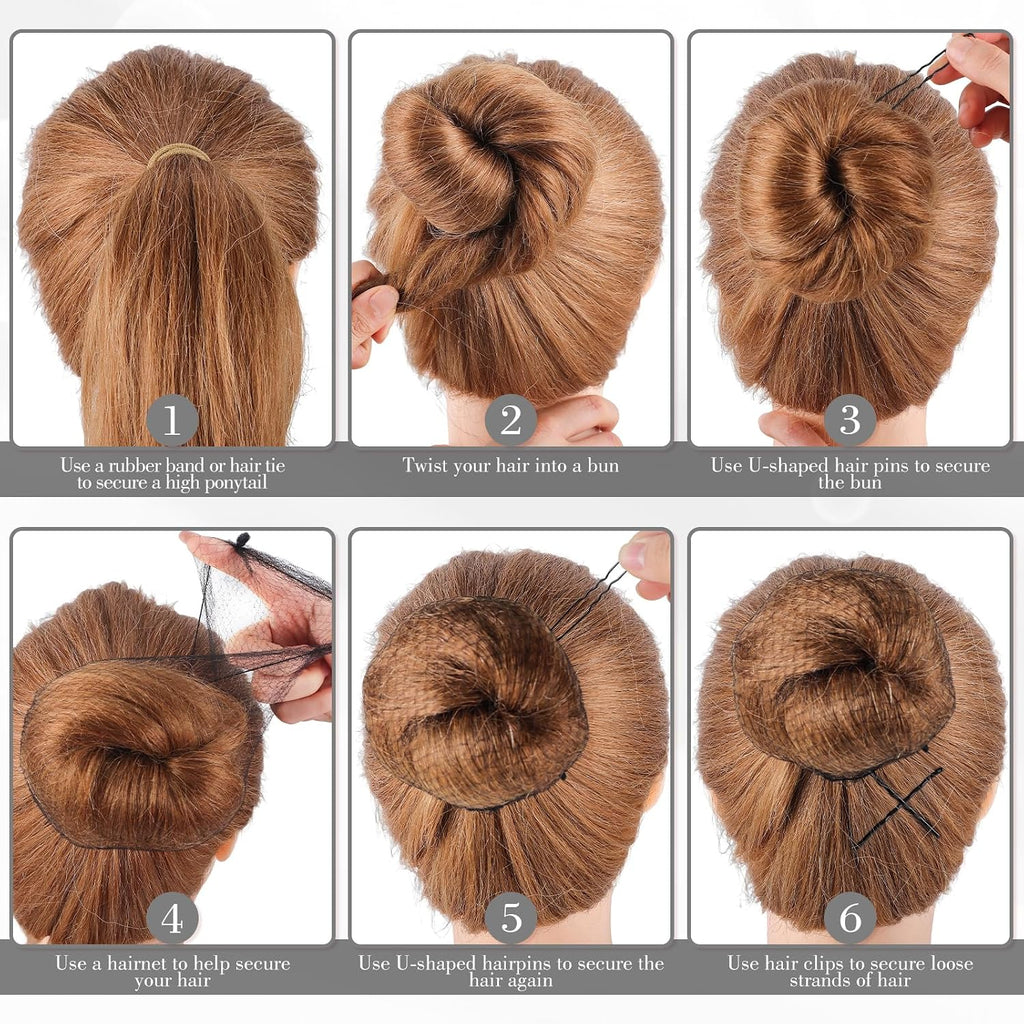 570Pcs Black Bobby Pins For Women, Hair Pins Kit With Hair Nets For Buns, 2 & 2.4Inch U-Shaped Bobby Pins Bulk For Wedding Bridal Styling With Storage Box, French Hair Pin Clips Hair Accessories