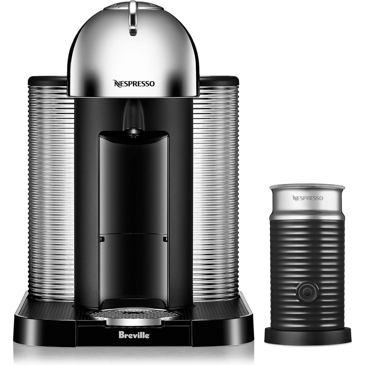 Nespresso Vertuo Coffee And Espresso Maker By Breville, Chrome With Aeroccino Milk Frother