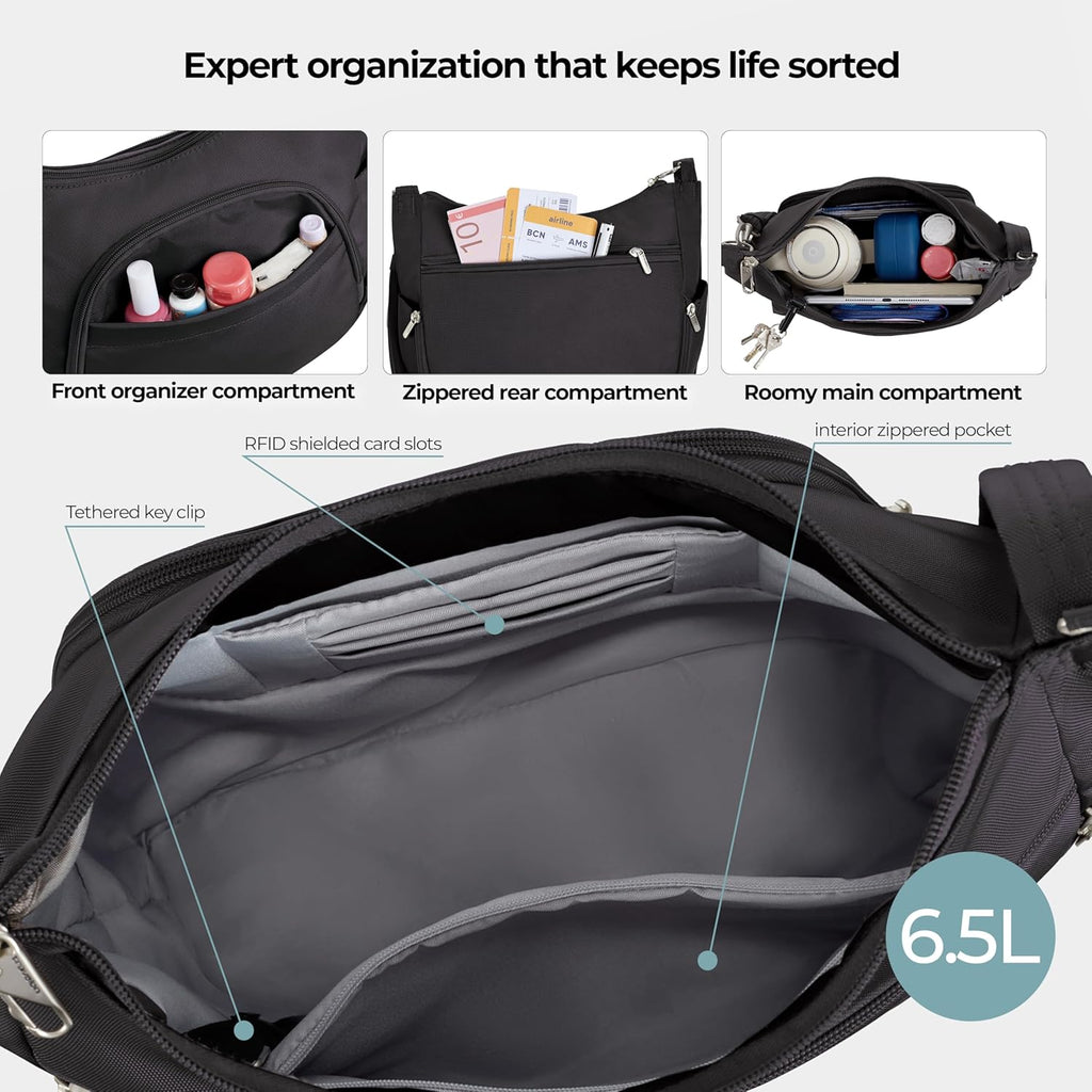 Travelon Anti-theft Classic Crossbody Bucket Bag | Anti-theft