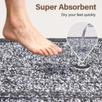 Long 2X4 Ft (48''X24'') Runner Rug For Bathroom,Non Slip Washable Large Kitchen Rugs Bath Rugs, Soft Absorbent Quick Dry Bath Mats For Shower, Hallway,Laundry, Tub(Grey)