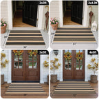 OJIA Front Door Mat 24"x51", Machine Washable Porch Rug Outdoor Door Mat Striped Entryway Rugs Indoor Outdoor Rugs Cotton Woven Entry Rug for Kitchen/Bathroom/Farmhouse/Home Entrance