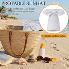 2-in-1 Zip-Off Sun Visor Hat for Women, Lightweight Wide Brim UV Protection Ponytail Hat, Breathable Summer Cap White